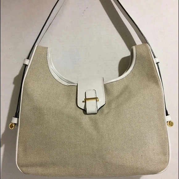 Suarez beige canvas/ leather shoulder handbag - Picture 1 of 8